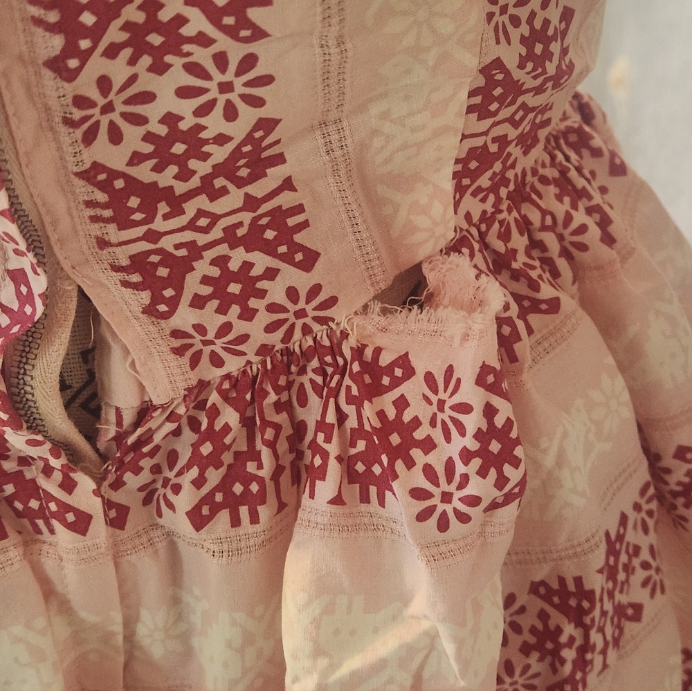 Vintage 1950s Red and White Patterned Sun Dress - Picture 3 of 3